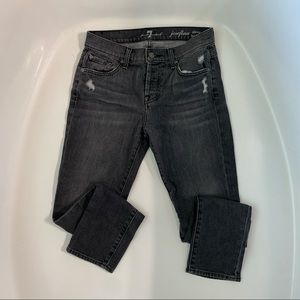 7FAM Josefina boyfriend skinny boyfriend black jeans size 24